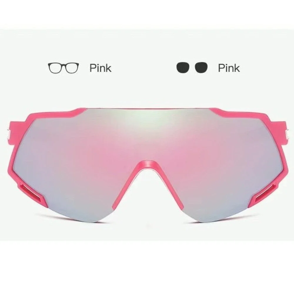 Sports Sunglasses Pink Mirror‎ Lens Outdoor Driving Golfing Single Lens Style